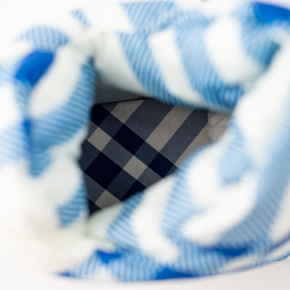 size 42eu 9us Burberry Pillow Boots Hunter Blue White Check Padded Drawstring - Picture 10 of 14